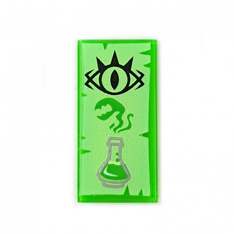 LEGO® Trans-Bright Green Tile 1x2 Goblin Eye & Erlenmeyer Flask
