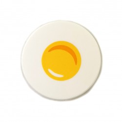 LEGO - Tile Rond 2x2 - Oeuf au plat (Blanc)