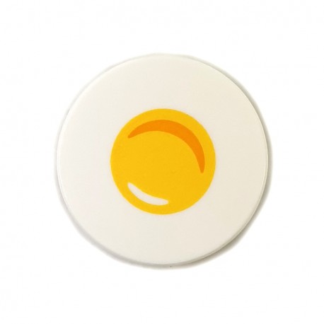 LEGO - Tile Rond 2x2 - Oeuf au plat (Blanc)