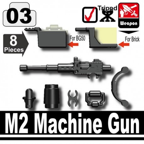Lego Custom Minifig SI-DAN M2 machine gun + Trépied & accessoires (noir) (La Petite Brique)
