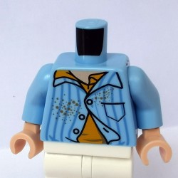 LEGO® - Bright Light Blue Torso Pajamas with Vertical Blue Stripes, Yellow Undershirt and Spots