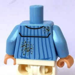LEGO® - Bright Light Blue Torso Pajamas with Vertical Blue Stripes, Yellow Undershirt and Spots