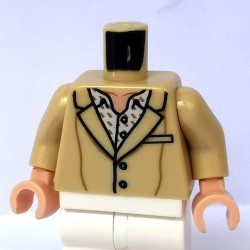 LEGO® - Tan Torso Suit with Buttons and White Collar Shirt