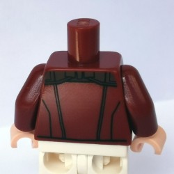 LEGO® - Dark Red Torso Open Jacket & Belt with Silver Buckle