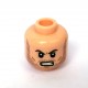 Lego - Light Flesh Minifig, Head Dual Sided, Beard Stubble, Brown Eyebrows, Smile / Angry Bared Teeth