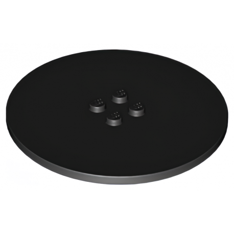 LEGO® Tile Rond 8x8, 4 tenons (6177 Noir)