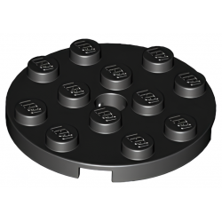 LEGO® Plaque ronde 4x4 avec trou (60474 Noir)