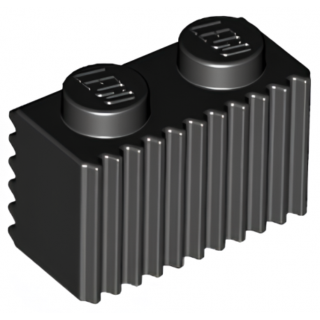 LEGO® Brique Modifiée Grille 1x2 (2877 Noir)