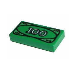 Tile 1 x 2 with 100 Dollar Bill Money Pattern