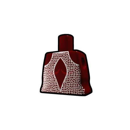 Lego Custom Arealight Torse féminin Rouge foncée avec Robe Blanche (La Petite Brique)