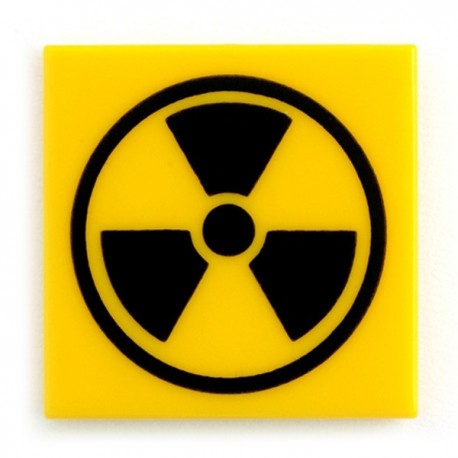 Lego Custom CITIZEN BRICK Radioactive - Tile, 2x2 (La Petite Brique)