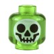 Minifig, Head with Round Black on White Skull Pattern (Witch's Bottle)