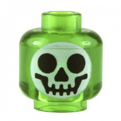 Minifig, Head with Round Black on White Skull Pattern (Witch's Bottle)