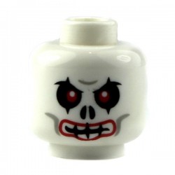 Lego Accessoires Minifig Tête Squelette, avec les yeux rouges et des lèvres rouges (La Petite Brique)