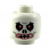 White Minifig, Head Skull Evil with Red Eyes and Red Lips Pattern