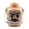 Light Flesh Minifig, Head Glasses with Silver Glasses, Gray and White Beard and Gray Moustache Pattern (Henry Jones Sr.)