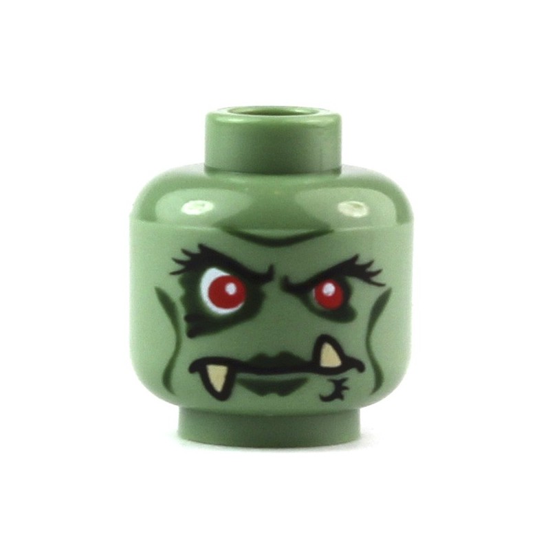 Lego Troll King Head x 1 Sand Green for Minifigure 
