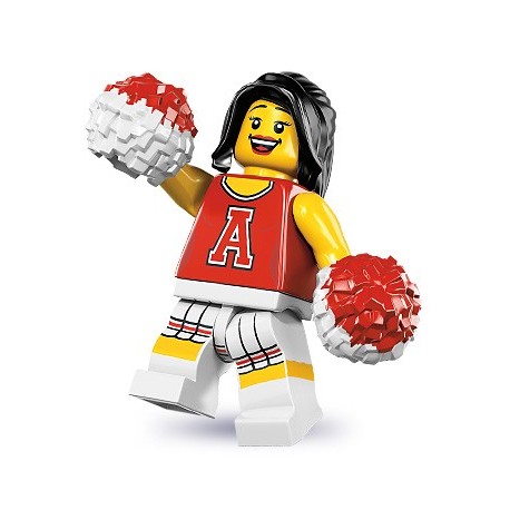 LEGO Minifigures Serie 8 - la pom-pom girl rouge - 8833 (La Petite Brique, le spécialiste de la minfig)