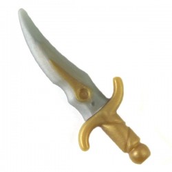 Pearl Gold Minifig, Weapon Dagger with Pearl Light Gray Blade
