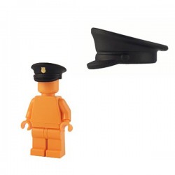 Officer Hat - Black (gold shield print)