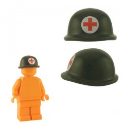 Lego Minifig Custom Accessoires BRICKFORGE Casque Soldat (vert militaire - Infirmerie) (La Petite Brique)