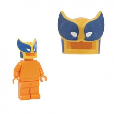 Lego Minifig Custom Accessoires BRICKFORGE Savage Mask (orange clair - bleu & blanc) (La Petite Brique)