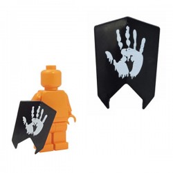 Goblin Shield - Black (White Hand Print)