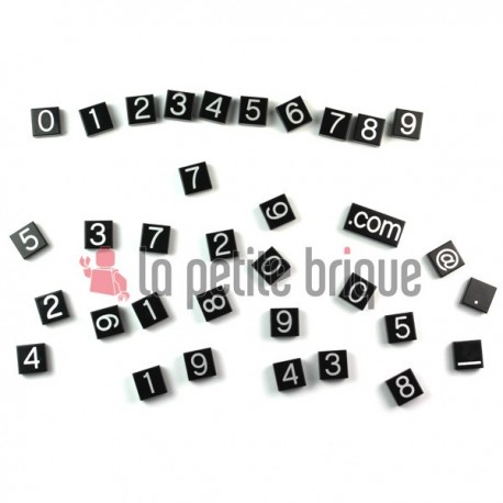 Tiles lot with Silver numbers pattern