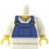 Lego Minifig Accessoires Torse - salopette bleue T-shirt col V blanc (La Petite Brique)