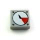 Light Bluish Gray Tile 1 x 1 with White and Red Gauge Pattern