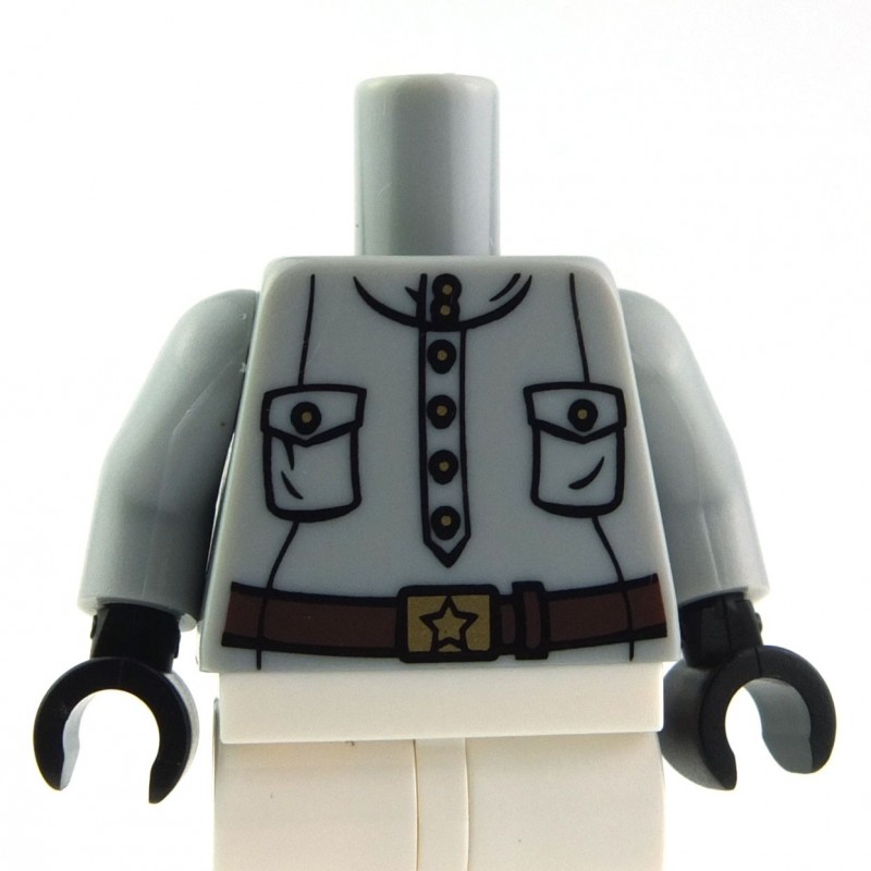 Lego Acessories Minifig Military Gold Bluish Gray Arms / Black Hands (La Petite Brique)