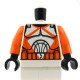 White Torso SW Armor Clone Trooper with Orange Markings Pattern (Clone Wars) / Orange Arms / Black Hands