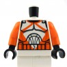 White Torso SW Armor Clone Trooper with Orange Markings Pattern (Clone Wars) / Orange Arms / Black Hands