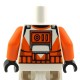 White Torso SW Armor Clone Trooper with Orange Markings Pattern (Clone Wars) / Orange Arms / Black Hands