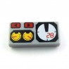 Light Bluish Gray Tile 1 x 2 with Red 82, Yellow and White Gauges Pattern