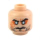 Light Flesh Minifig, Head Beard Stubble, Cleft Chin, Evil Eyes, Arched Eyebrows Pattern