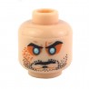 Light Flesh Minifig, Head Beard Stubble, Cleft Chin, Evil Eyes, Arched Eyebrows Pattern