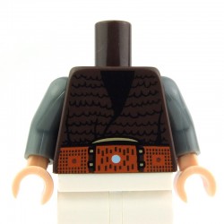 Lego Accessoires Torse gilet en laine avec col v, ceinture (chair) - La Petite Brique