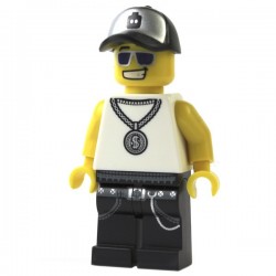 Lego Minifig Rappeur casquette argentée (La Petite Brique)