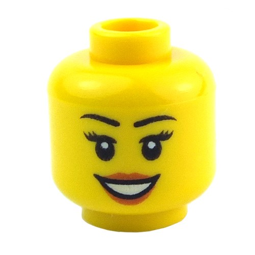 *NEW* 2 Pieces Lego Minifig Yellow Head FEMALE Eyebrows RED LIPS 