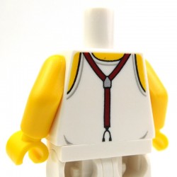 Torso - Tank Top with Suspenders, Mud and Hairy Chest, Yellow Arms & Hands