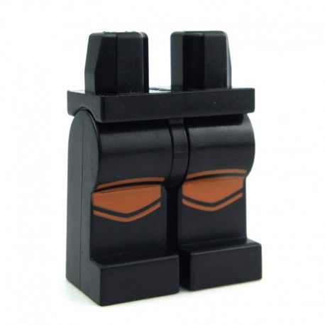 LEGO Black Minifigure Legs with Reflective Stripes Pattern