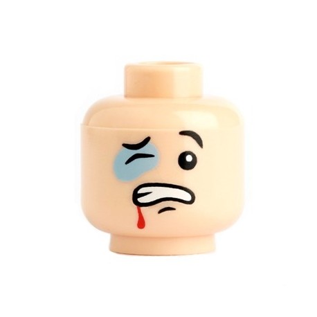 Lego Custom Minifig Citizen Brick Tête amochée v1.2 (chair) (La Petite Brique)