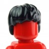 Black Minifig, Headgear Hair Short, Tousled