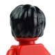 Black Minifig, Headgear Hair Short, Tousled