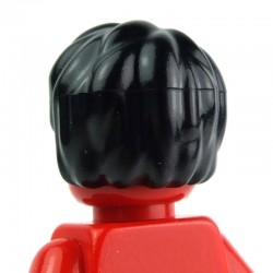 Black Minifig, Headgear Hair Short, Tousled