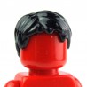 Lego Accessoires Minifig - Cheveux court, ébouriffé avec une raie (Noir) (La Petite Brique)