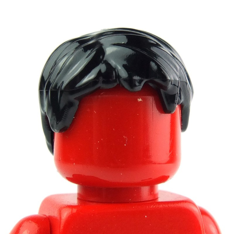 Lego mini figure 1 Black Hair Tousled with Part NEW 