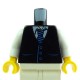 Torso - Black Torso Town Vest with Pockets and Striped Tie, White Arms, Yellow Hands