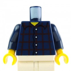 Dark Blue Torso Plaid Button Shirt, Dark Blue Arms, Yellow Hands 